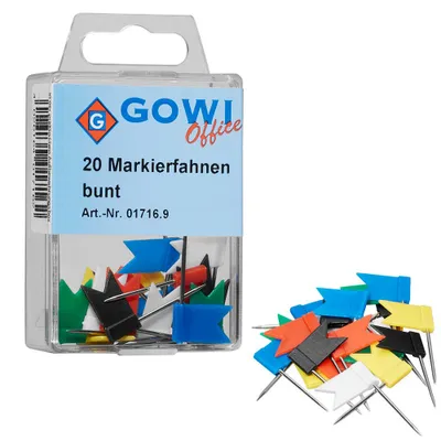Produktbild von Gowi Markierungsfahnen farbsortiert, 20 St.
