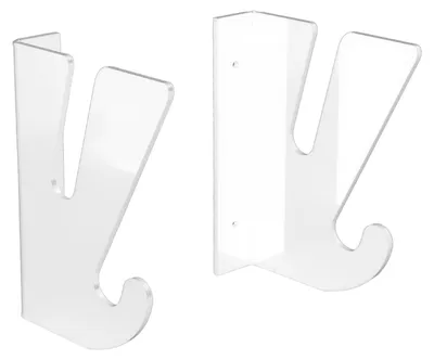Imagen del producto de Soporte de pared para patinetas, tipo horizontal, de acrílico transparente, ideal para exhibir longboards, con gancho de almacenamiento, para garaje, hogar o apartamento