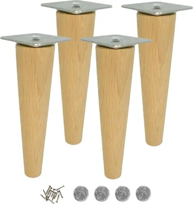 Obrázek produktu pro Dřevěné nohy, noha k nábytku, rovná, 18 cm, upevnění, dub, surový