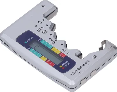 Produktbild von Digitaler Batterietester ABS LCD-Bildschirm Knopfzellenbatterieprüfer für 1,5V 9V Metering Silber