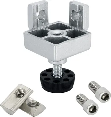 Produktbild von SCHMIDT systemprofile 10x Fußverbinder Nut 8 40x40mm Standfuß M8 Stellfuß