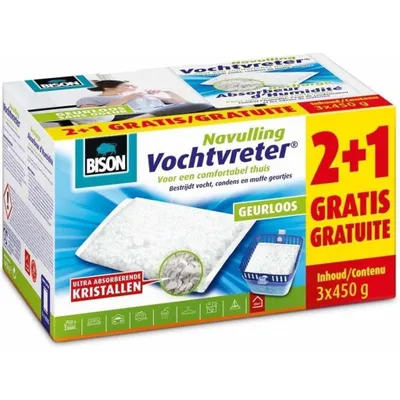 Obrázok produktu pre Bison 6307330, pohlcovač vlhkosti (náplň), granuly, pohlcovač vlhkosti, Viacfarebný, 3 kusov, 450 g