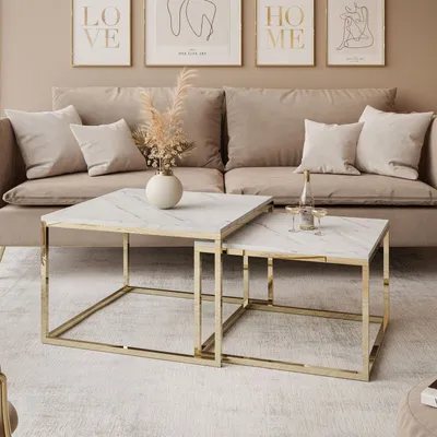 Produktbild von YOSHI LEVANTO 2in1 Couchtisch gold chrom