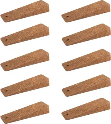Produktbild von 10x sossai Türkeile aus Hartgummi in Kork Türstopper Türpuffer Keil Türkeil