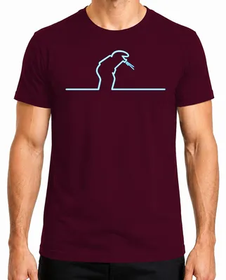 Imagen del producto de Camiseta para hombre con diseño "Linea Balum Strichmännchen Cavandoli Retro Osvaldo", color burdeos, talla L