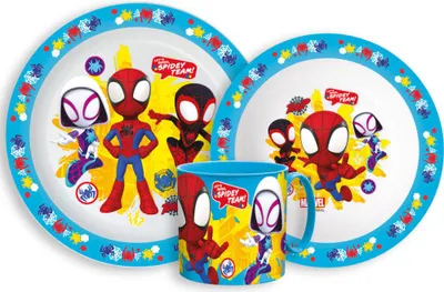 Obrázok produktu pre Sada riadu Spidey z mikropolymeru s pohárom 265 ml