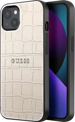 Produktbild von Guess, Schutzhülle Croco Apple iPhone 13, Beige