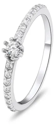 Immagine prodotto di Delicato anello in argento con zirconi RI023W - Circonferenza: 50 mm