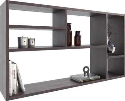 Produktbild von MATKAM Wandregal MILANO für Bücher und Dekorationen, Stilvolles Hängeregal für Ihr Zuhause (Wenge)