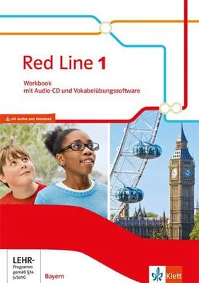 Produktbild von Red Line 1. Ausgabe Bayern: Workbook mit Audios und Vokabelübungssoftware Klasse 5 (Red Line. Ausgabe für Bayern ab 2017)