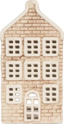 Image de Clayre & Eef Bougeoir Maison 9x10x19 cm Beige Céramique