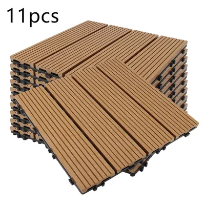 Produktbild von MIPAN 11er Set Holzfliesen Terrassenfliesen Balkonfliesen 30*30CM