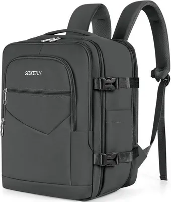 Productafbeelding van Uitbreidbare Rugzak 40x30x20 voor Handbagage Vliegtuig, Diefstalbestendige Reisrugzak met 15.6" Laptopvak voor Ryanair, Wizz Air, Vuelin