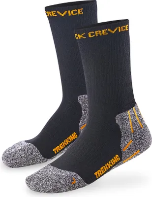 Immagine prodotto di BLACK CREVICE - Donne/Uomini/Bambini - Calze da trekking, sport ed escursioni - 3 paia | Colore: Nero/Bianco | Taglia: 2 (39-42)