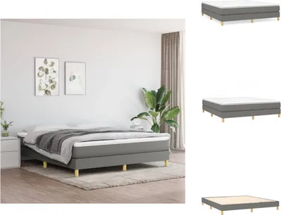 Produktbild von vidaXL Boxspringbett Dunkelgrau 180x200 cm Stoff -  Betten & Bettgestelle