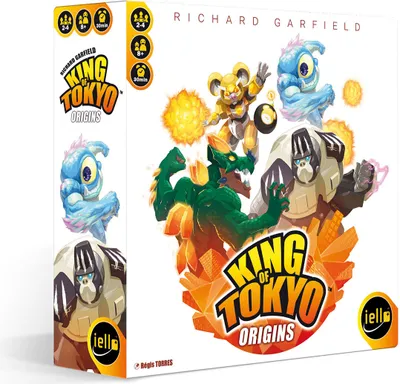 Produktbild von IELLO, King of Tokyo - Origins, Duell Spiel, Spannendes Monsterabenteuer mit Würfeln, Taktik und Chaos, Für 2–4 Spieler ab 8 Jahren
