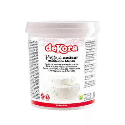 Produktbild von dekora - Weißes Fondant 1 kg Für Torten, Kuchen & Cupcakes Zum Modellieren