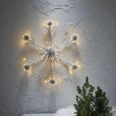 Zdjęcie produktu dla Gwiazda wisząca biała ciepła Led SNOWFLAKE 60 cm