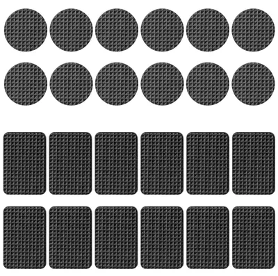 Productafbeelding van Meubelvoetjes rubber zelfklevend - Rond en vierkant - 24 stuks - Zwart