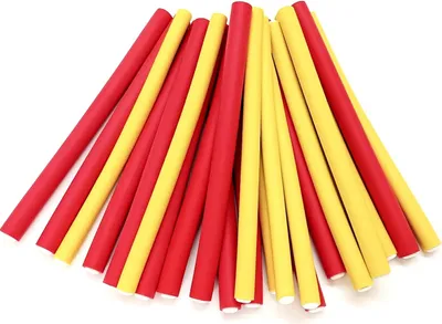 Produktbild von Papilotten - Flex-Wickler Set (von deutschem Friseurbedarf-Fachhändler!) - 24 Stck. gelb + rot - 10 + 12 mm Ø