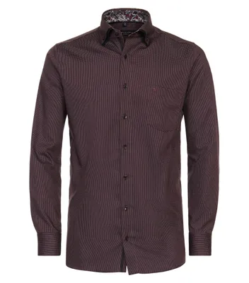 Produktbild von Casa Moda Herren Businesshemd Rot uni Modern Fit mit Button-Down-Kragen