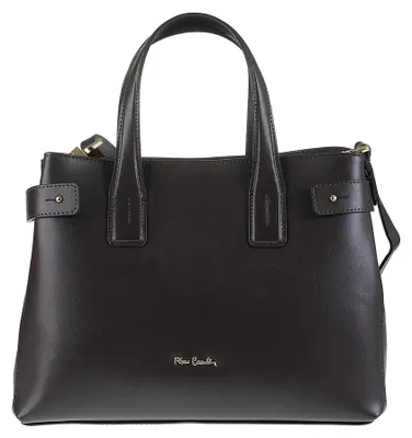 Imagen del producto de Bolso de mano Leren Pierre Cardin, con cierre de cremallera y correa de hombro ajustable