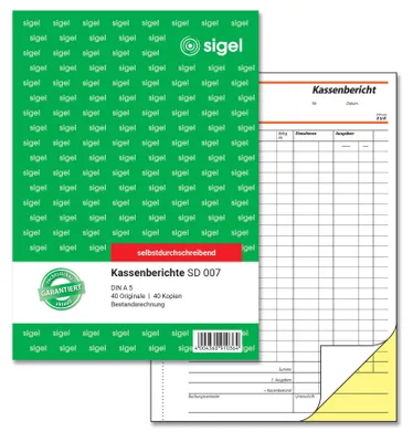 Obrázok produktu pre sigel formulár "Pokladničná správa/inventárny účet", A5