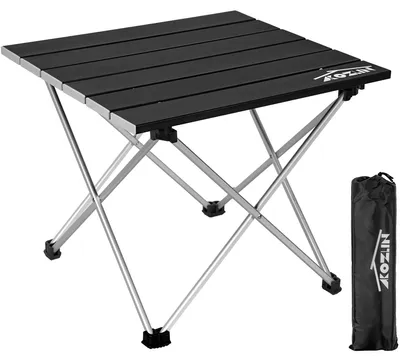Produktbild von Campingtisch, klappbar, aus Aluminium, schwarz - leichtes Picknicktischchen - 39x34,5x32 cm