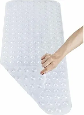 Produktbild von Badewannenmatte, rutschfeste Badewannenmatte, extra lange maschinenwaschbare Badematte, Anti-Schimmel-Duschmatte mit 200 Saugnäpfen, (100 x 40 cm) (Transparent)