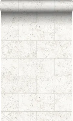 Produktbild von Origin Wallcoverings Tapete Stein-Optik Crême-Weiß 53 cm x 10.05 m