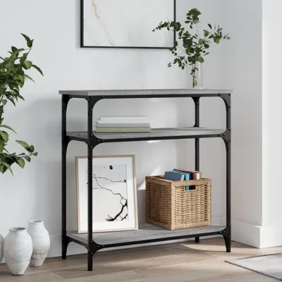Produktbild von HOMMIE Konsolentisch - modernes Design - Flurtisch/Beistelltisch - Grau Sonoma 75x29x75cm Holzwerkstoff NEU850572 - Konsolentische