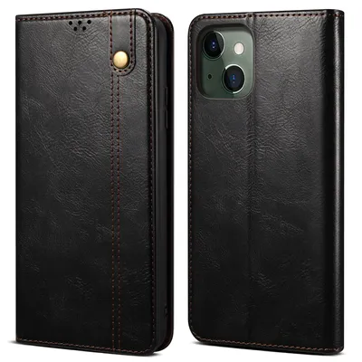 Obrázek produktu pro Pouzdro pro iPhone 13, kožené flip pouzdro peněženka s funkcí stojánku černé