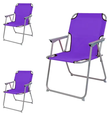 Produktbild von 3 Stück Campingstuhl Stoff Oxfort Metall Lila