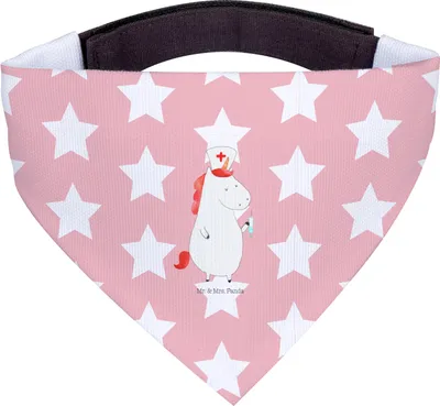 Produktbild von Mr. & Mrs. Panda Halstuch Für Hunde Einhorn Krankenschwester - Rot Pastell - Geschenk, Unicorn, Krankenpfleger, Hunde-Bandana, Hund, Tuch, Hundehalstuch, Ärztin