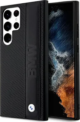 Image de Etui Bmw Bmhcs23L22Rdpk S23 Ultra S918Czarny/Noir Hardcase Leather Textured & Stripe