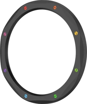Obrázek produktu pro INF Černý duhový kroužek pro Xiaomi Mi Watch S4/S3 - nerezová ocel s ochranným tvrzeným sklem