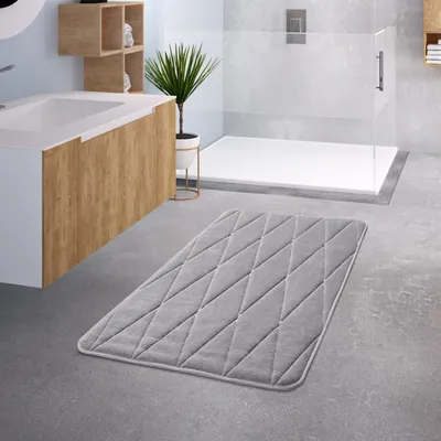 Produktbild von TT Home Badezimmer Badematte Duschmatte Rutschfest Waschbar Memory Schaum Stein Muster Größe 50x80 cm
