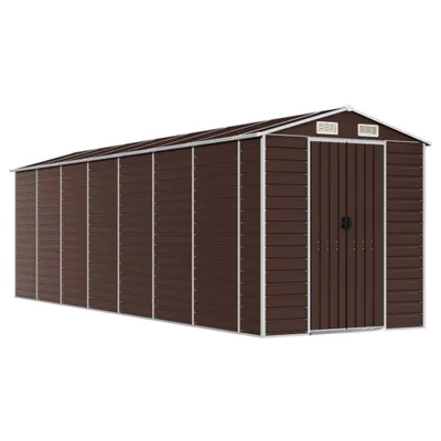 Image de vidaXL Abri de jardin brun 191x640x198 cm Acier galvanisé