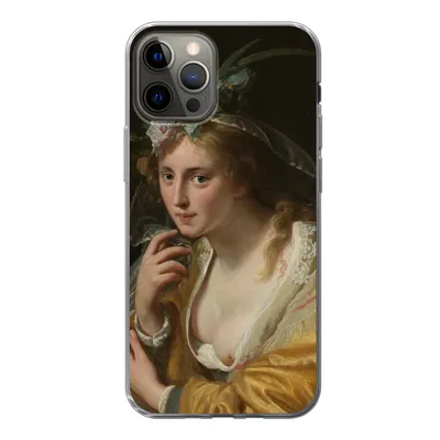 Produktbild von MuchoWow® Handyhülle Schutzhülle Hülle für iPhone 13 Pro Eine Hirtin - Gemälde von Paulus Moreelse Silikon Softcase Handy Hülle - Handy-Tasche