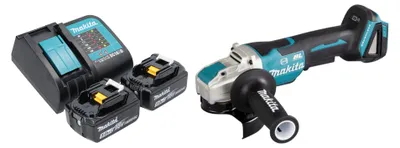 Zdjęcie produktu dla Makita DGA 520 SMX1 akumulatorowa szlifierka kątowa 18 V 125 mm X-LOCK bezszczotkowa + 2x akumulator 4,0 Ah + ładowarka