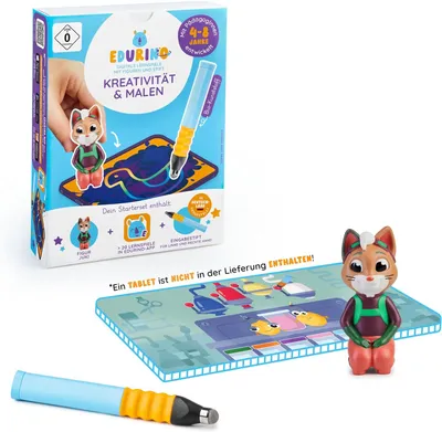Productafbeelding van Edurino Startpakket Juki: Creativiteit & Schilderen, een educatief spel met een digitale leespen