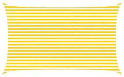 Image de vidaXL Tente d'ombrage jaune et blanche 5 x 3 m 100 % polyester Oxford