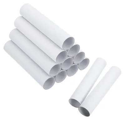 Image de 12 tubes en carton pour travaux manuels - Blanc