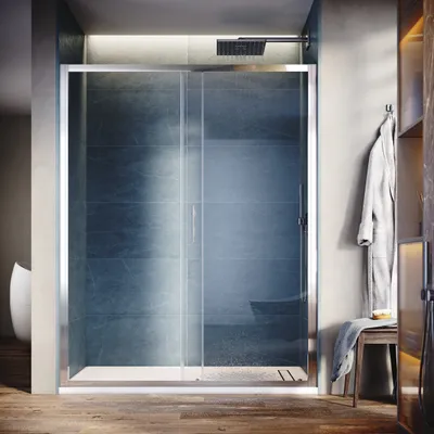 Immagine prodotto di Porta scorrevole per doccia 100cm x 185 cm Vetro ESG Cabina doccia Porte scorrevoli per doccia Parete doccia Porta per nicchia Doccia Porta per doccia Vetro di sicurezza temperato Altezza: 185cm
