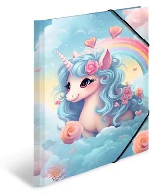 Image de Chemise à rabats A3 carton Happy Unicorns paquet de 3 pièces