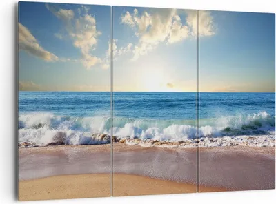 Produktbild von Bild auf Leinwand - Leinwandbild - Meer Ufer Wasser - 165x110cm - Wand Bild - Wanddeko - Leinwanddruck - Bilder - Kunstdruck - Wanddekoration - Leinwand bilder - Wandkunst - CE165x110-3551
