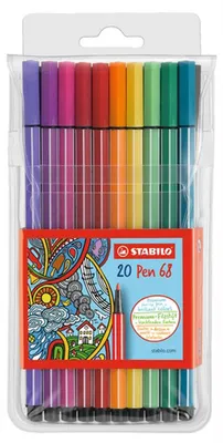 Zdjęcie produktu dla Flamastry premium - STABILO Pen 68 - opakowanie 20 sztuk - 20 różnych kolorów