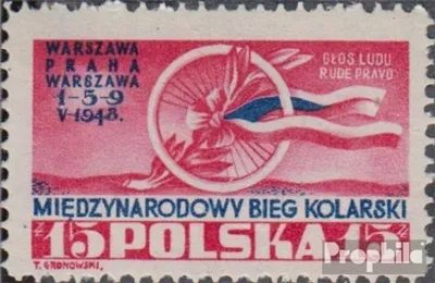 Produktbild von Briefmarken Polen 1948 Mi 486 (kompl.Ausg.) gestempelt Radrundfahrt