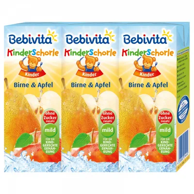 Produktbild von Bebivita Birne Apfel & Wasser 3x200ml