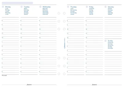 Produktbild von Filofax A5 Wochenansicht jedes Jahr, undatiert, weiß